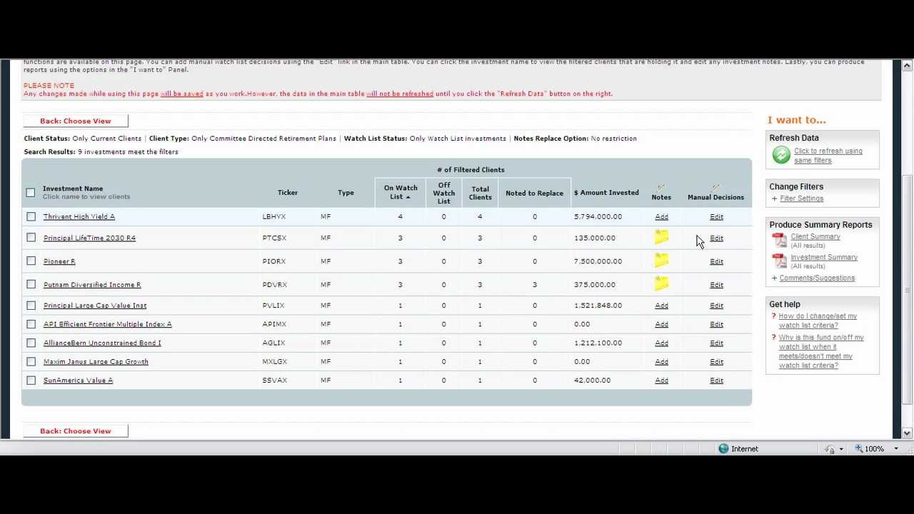 Reviewing the Watch List Summary Section of the fi360 Toolkit YouTube