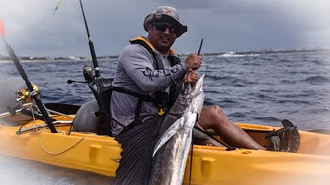 DEEP BLUE Kayak Fishing - Catching Jumbo Tuna and a Sailfish