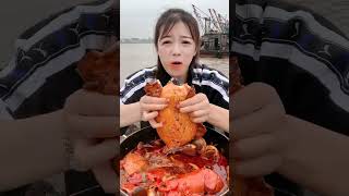 eating seafood
