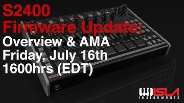 New firmware update features - Isla Instruments S2400