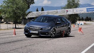 2017 Honda Civic Sedan - Moose Test and Slalom | km77.com