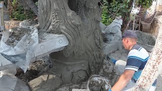 видео: изготовление  КОРЫ  ДЕРЕВА  из  арт  бетона. столбы  в  беседке в  виде  деревьев из цемента картинка: изготовление  КОРЫ  ДЕРЕВА  из  арт  бетона. столбы  в  беседке в  виде  деревьев из цемента
