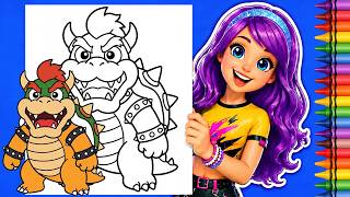 Coloring BOWSER The SUPER MARIO GALAXY - Coloring Page with Art Maker