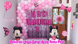 HOW TO MAKE A PINK CHILDREN'S BIRTHDAY DECORATION | BALLOON GAPURA | BIRTHDAY PARTY DECORATION