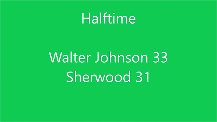 Walter Johnson at Sherwood Highlights