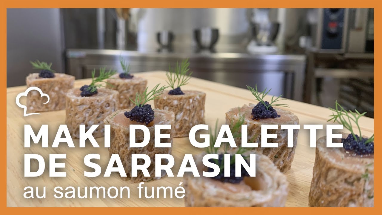 Maki de galette de sarrasin au saumon fumé | Amuse-bouche