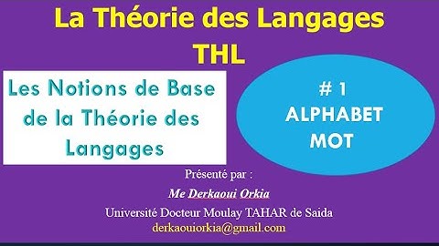 # 2 THL : Les Notions de Base de la Théorie des Langages : ALPHABET  et   MOT : Exercice corrigé.