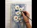 How to draw easy flowers painting/ Demonstration /Acrylic Technique on canvas by Julia Kotenko