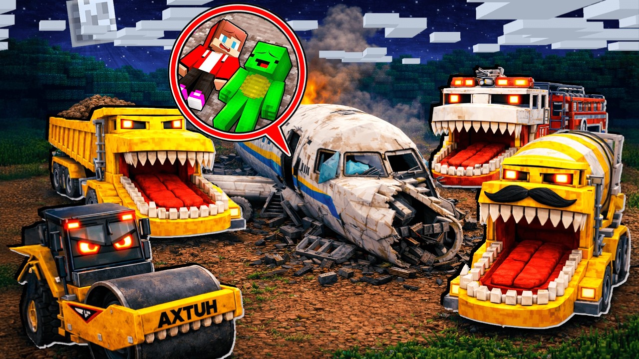 Mikey and JJ Escape a Plane Crash BUT TRUCKS Are Looking for Them !