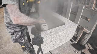 Fabrication d'une fontaine en granit