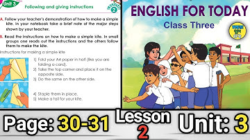 Class 3 English Page 30-31 Unit 3 Lesson 2 New Book 2024 SohojSchool02