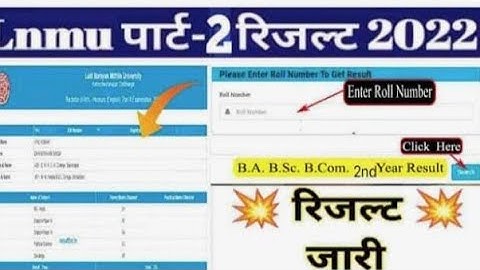 LNMU Part 2 Result जारी। LNMU part 2 Commerce Result kaise Check kare#lnmuinfo