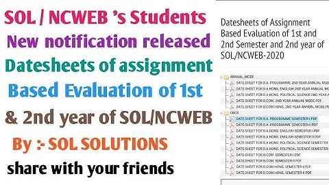 School of open learning | new notification released | Assignment based evaluation | new guidelines