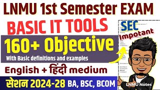 Basic IT Tools 1st semester Question| sec basic it tools important objective questions 2025 (MCQs)