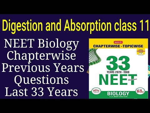 Digestion and absorption class 11 neet previous year questions last 33 years