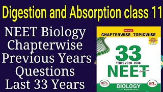 Digestion and absorption class 11 neet previous year questions last 33 years