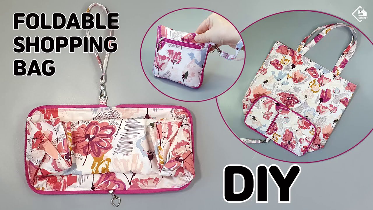 Foldable market bag or shopping bag sewing tutorial 