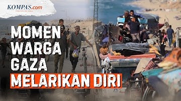 Detik-detik Ribuan Warga Gaza Melarikan Diri