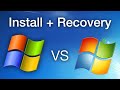 Windows XP vs 7: Install + Recovery!