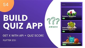 Awquiz + GetX with API + Quiz Score  | Flutter Quiz App | S4