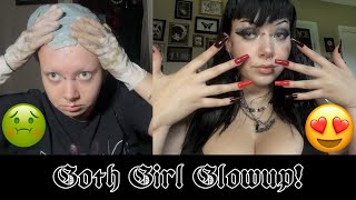 GOTH GIRL GLOWUP! (Fixing up my hair and nails!)