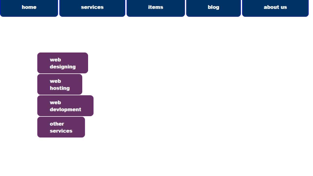 how to create drop down menu in html and css - YouTube