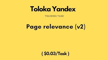 Page relevance (v2) | $0.03/Task | Toloka Yandex Training