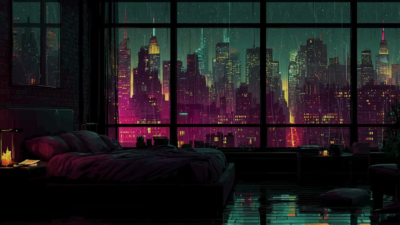 Cozy New York City Night Rain Sounds for Sleeping Peaceful Relaxation and Gentle Focus