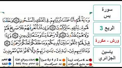 سورة يس - الربع 3 - ياسين الجزائري - ورش - مكررة
