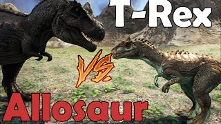 Битва в АРК | Рекс против Аллозавра| T-Rex vs Allosaur