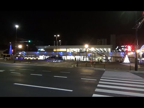 夜の岩国駅周辺  光がある夜景を求めて歩く　（岩国市　2022.12.27)