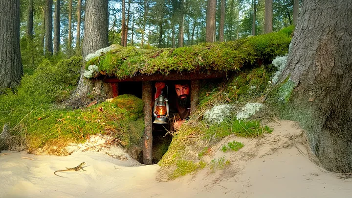 Building secret and cozy shelter in the Dunes | Cooking Seafood thumbnail