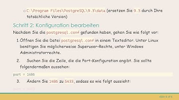 Wie man den PostgreSQL-Port von 1486 auf 5433 ändert