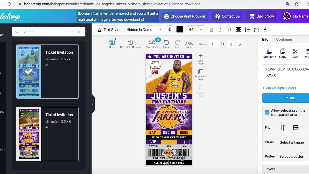 how to make a los angeles lakers lakers ticket birthday invitation step