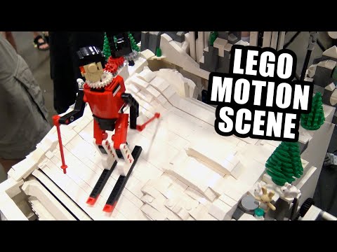 LEGO Ski Mountain Mechanical Motion Scene