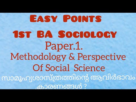 B A Sociology- Methodology &Perspectives of Social Science