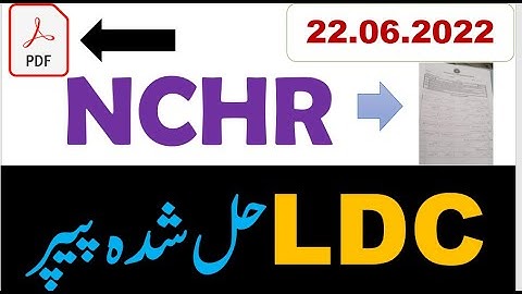 NCHR LDC Complete solved Paper held on  22 06 2022,with PDF