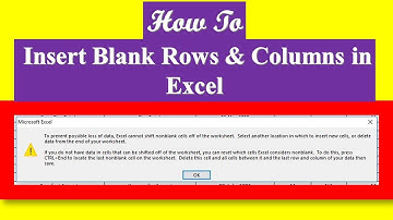To prevent possible loss of data, excel cannot shift non blank cells off of the worksheet