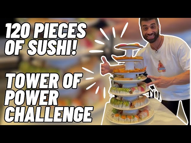 120 PIECES OF SUSHI - SUSHI TOWER OF POWER - NI KUNI - SEDALIA, MO class=