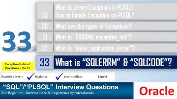 Oracle PL SQL interview question What is SQLCODE and SQLERRM
