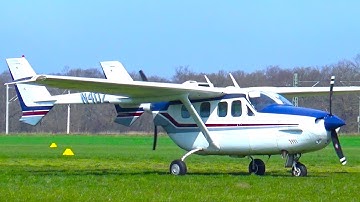 Stylish Skymaster on Grass 1978 C-337 Start Up Take Off and Taxi