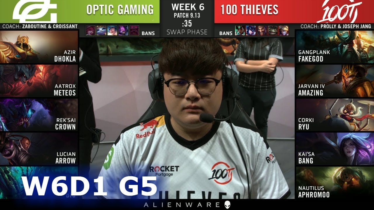 OPT vs 100 | Week 6 Day 1 S9 LCS Summer 2019 | OpTic Gaming vs 100 Thieves W6D1