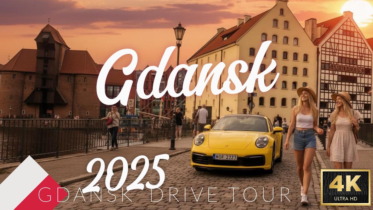 Driving in Gdansk – Granary Island & City Center Tour | Best Streets & Sights
