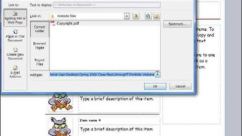 How to create links on websites in Publisher 2007