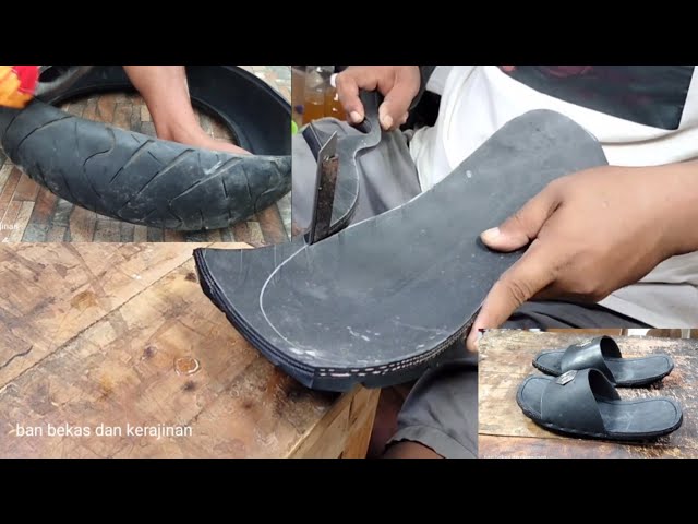 Membuat sandal dari ban motor bekas class=