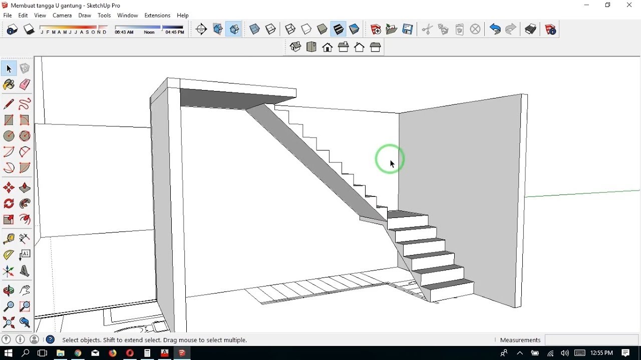 SketchUp Tutorial Membuat Tangga Bentuk L YouTube