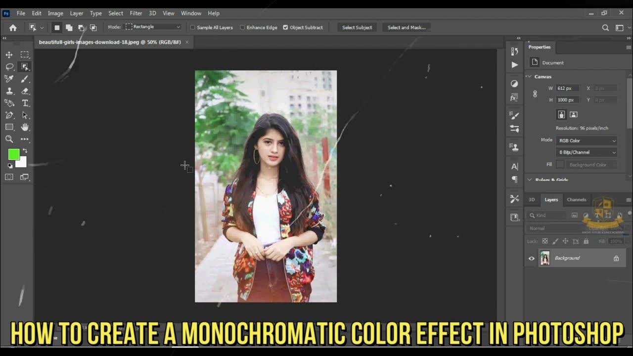 How to convert a photo to monochromatic color effect in YouTube