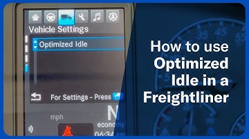 How to use Optimized Idle in a Freightliner
