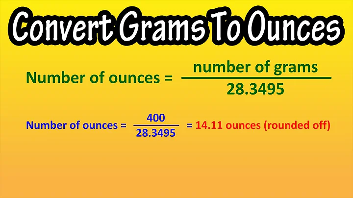 How To Convert (Change) Grams (g) To Ounces (oz) Explained - Formula For Grams To Ounces
