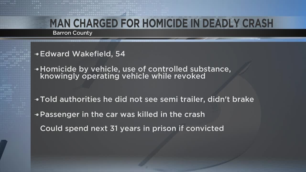 Barron County man charged with homicide for crash that killed passenger ...